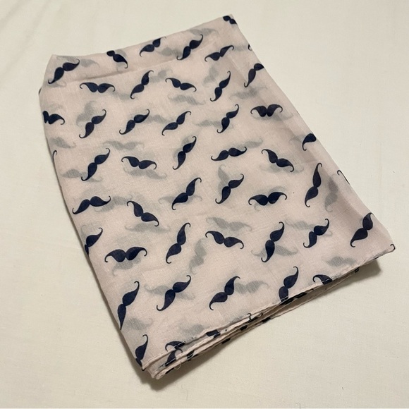 Mustache Print Scarf 64” x 21” - Picture 1 of 10